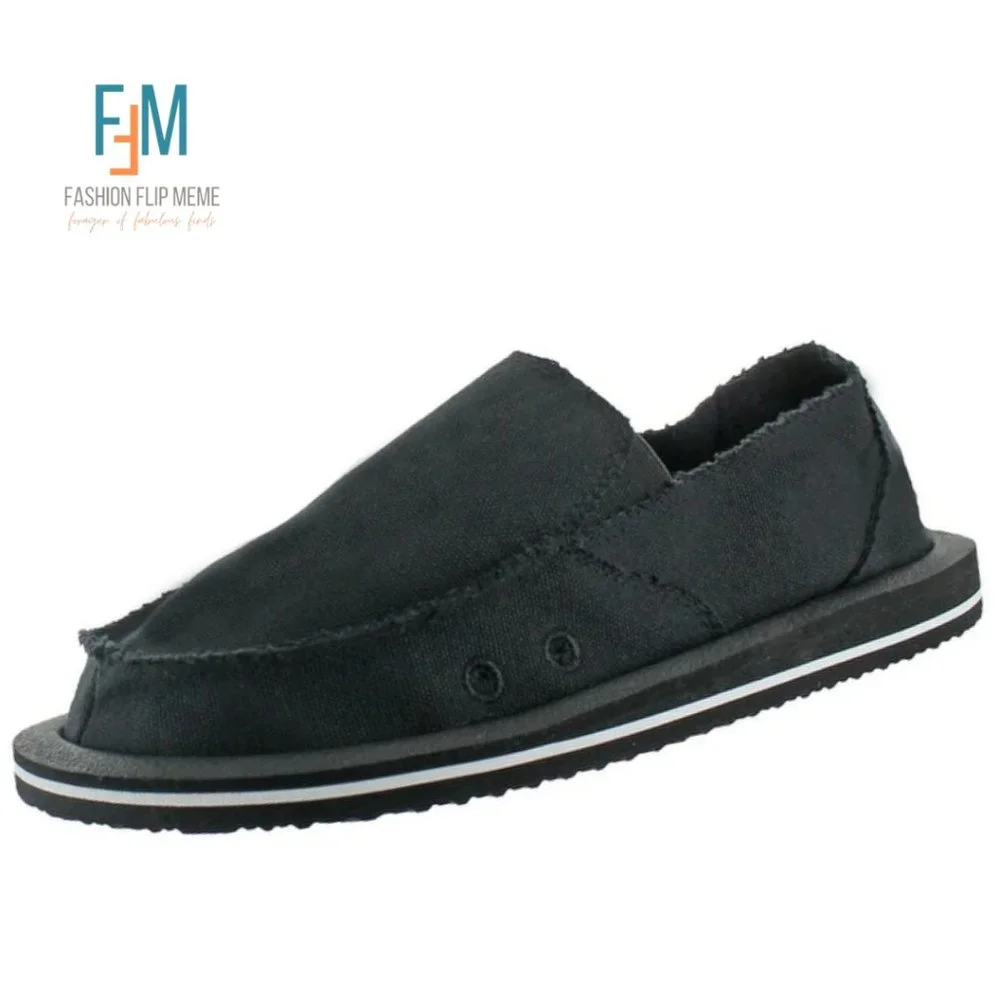 Brown Raw Edge Canvas Slip-On Boat Shoe (And Black) 8, 11, 13 NWOT